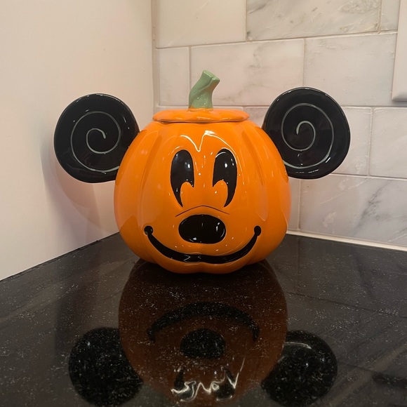 Disney Holiday Nwt Disney Mickey Mouse Halloween Pumpkin Cookie Jar